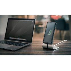 XVIDA (POWER 2) Wireless Charging Desk Stand - Ładowarka indukcyjna Qi 7.5W na biurko, aluminium (srebrny)