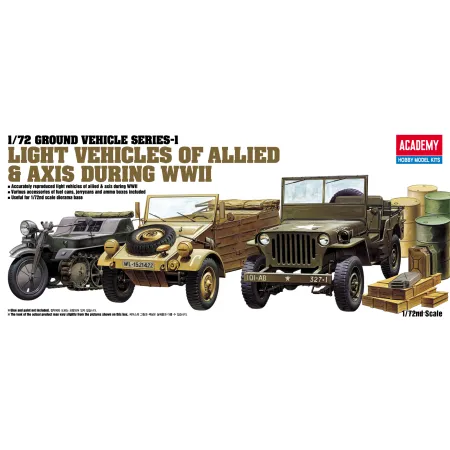 ACADEMY 13416 Jeep + Kettenkrad + Kubelwagen 1:72