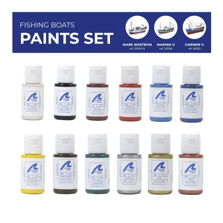 ARTESANIA LATINA 277PACK3 Zestaw farb akrylowych 12x20 ml - Fishing & tugboats
