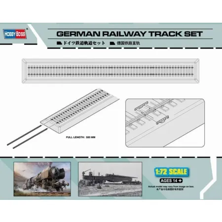 HOBBY BOSS 82902 Niemieckie tory kolejowe proste dł 500 mm - 1:72