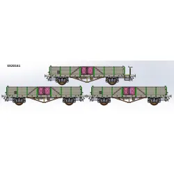 EXACT-TRAIN EX20161 Zestaw 3 wagonów towarowych odkrytych Linz Ommr, DRG, Ep. II