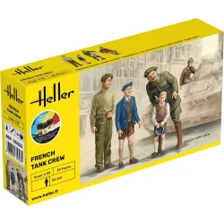 HELLER 35323 Starter Set - Figurki - Francuska załoga czołgu (3x żołnierze, 2x dzieci) - 1:35