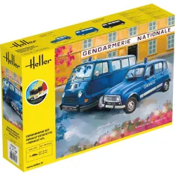 HELLER 52325 Starter Set - Gendarmerie Set Renault Estafette + 4TL - 1:24