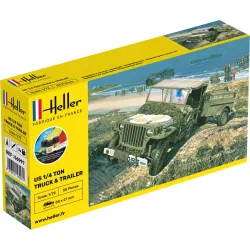 HELLER 56997 Starter Set - Jeep Willys z przyczepką - 1:72