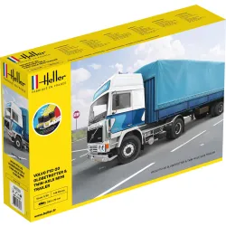 HELLER 57703 Starter Set - Volvo F12-20 GlobeTrotter z naczepą plandekową - 1:32