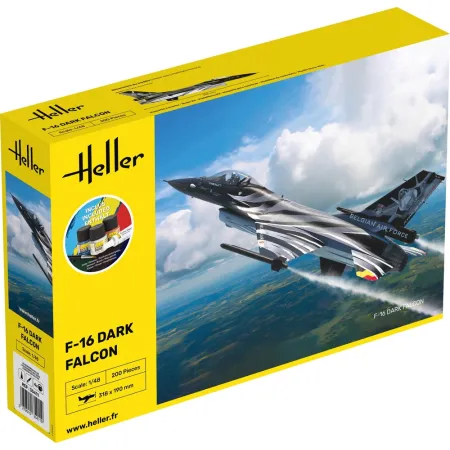 HELLER 35411 Starter Set - F-16 Belgian Air Force Dark Falcon - 1:48