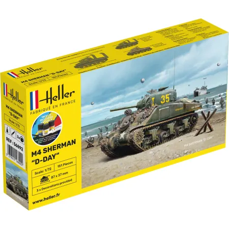 HELLER 56892 Starter Set - M4 Sherman D-Day - 1:72