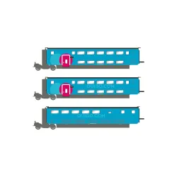 JOUEF HJ3009 Trzy wagony (2x 1 klasa, 1x bar) TGV Duplex OuiGo, SNCF, Ep. VI