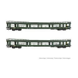RIVAROSSI HR4380 H0 Zestaw 2 wagonow do transportu samochodów DDm 916, DR, ep. IV