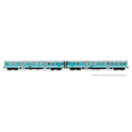 LIMA HL2656 FSF, 2-unit pack of diesel railcars ALn 668 Freccia Orobica in light blue/grey livery, motorized unit + dummy, Ep. IV