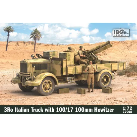 IBG 72098 Lancia 3Ro Italian Truck with 100/17 100mm Howitzer - 1:72