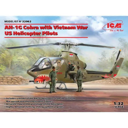 ICM 32062 Helikopter AH-1G Cobra w. Vietnam war pilots - 1:32