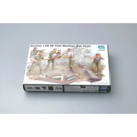 TRUMPETER 00425 Figurki - Niemieccy artylerzyści, obsługa haubicy polowej s.FH 18 - 1:35