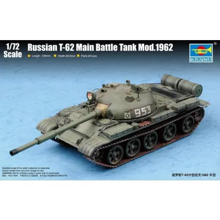 TRUMPETER 07146 Russian T-62 Main Battle Tank Mod.1962 - 1:72