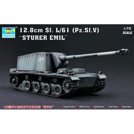 TRUMPETER 07210 Panzerselbstfahrlafette V 12.8 cm L/61 Sturer Emil - 1:72