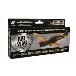 VALLEJO 71183 Zestaw Air War 8 farb - US Army Air Corps Mediterranean Theater Op. (MTO) WWII