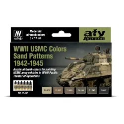 VALLEJO 71624 Zestaw Model Air 6 farb - WWII US Army Colors Sand Patterns 1942-1975