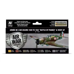 VALLEJO 71626 Zestaw Air War 8 farb - Armée De L'air Colors 1939-1942 Battle of France & Vichy AF