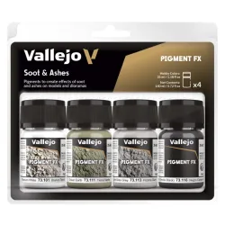 VALLEJO 73193 Zestaw 4 pigmenty - 35 ml Soot & Ashes