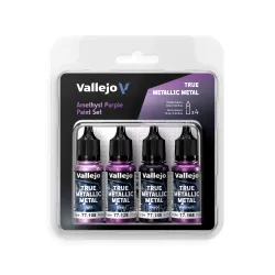 VALLEJO 77255 True Metallic Metal - Zestaw 4 farb - Amethyst Purple