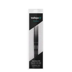 VALLEJO B01990 - Zest. pędzli - Pro Modeler - Definition Set - Natural Hair (4/0, 3/0, 2/0)