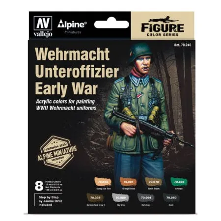 VALLEJO 70246 Figure Color Series 8 farb + figurka - Wehrmacht Unteroffizier Early War