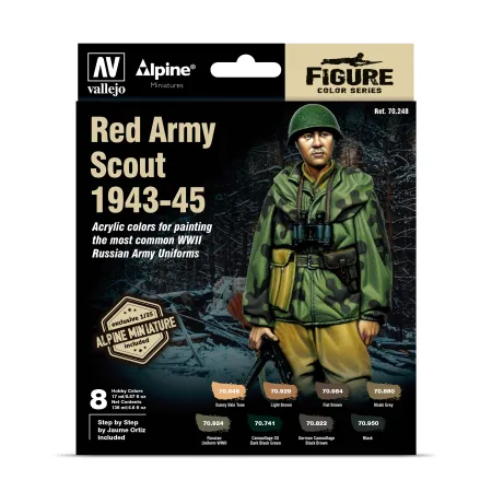 VALLEJO 70248 Figure Color Series 8 farb + figurka - Red Army Scout 1943-45