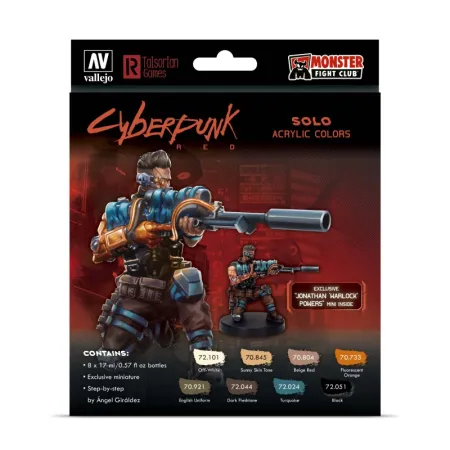 VALLEJO 72309 Game Color Zestaw 8 farb - Cyberpunk Jonathan Warlock Powers miniature