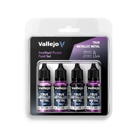 VALLEJO 77255 True Metallic Metal - Zestaw 4 farb - Amethyst Purple
