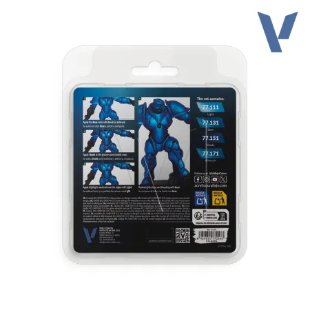 VALLEJO 77256 True Metallic Metal - Zestaw 4 farb - Sapphire Blue