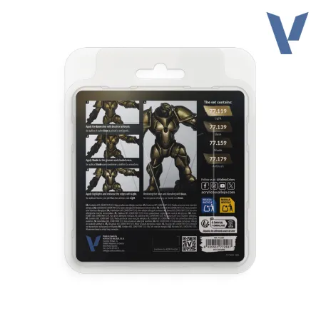 VALLEJO 77258 True Metallic Metal - Zestaw 4 farb - Aged Metal