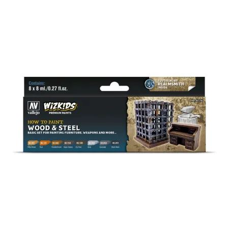 VALLEJO 80256 Wizkids Zestaw Premium 8 farb - Wood & Steel