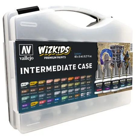 VALLEJO 80261 Wizkids Walizka Intermediate 40 kolorów + pędzel