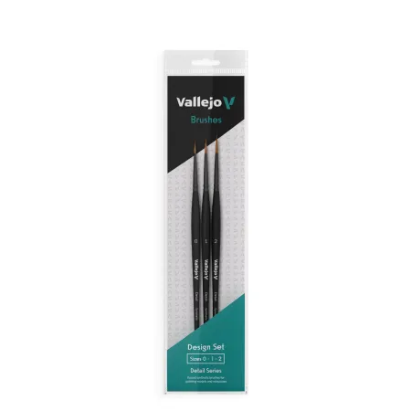 VALLEJO B02991 - Zest. pędzli - Detail - Design Set - Synthetic fibers (0, 1, 2)