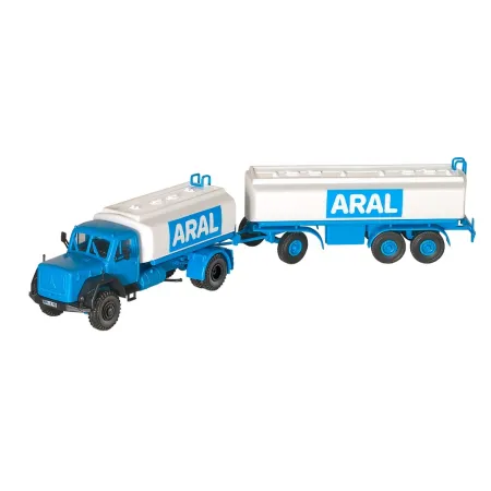 KIBRI 14663 H0 Magirus Deutz AK 230D 16 AK cysterna Aral z przyczepą
