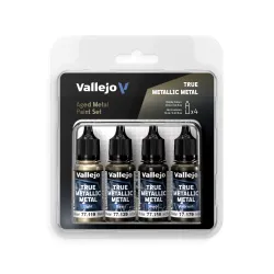 VALLEJO 77258 True Metallic Metal - Zestaw 4 farb - Aged Metal
